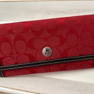 Coach Red signature C wallet